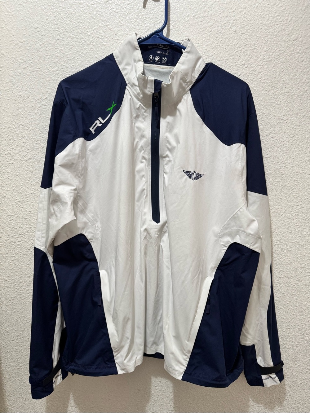 RLX Ralph Lauren White and Navy Performance Jacket 67/10